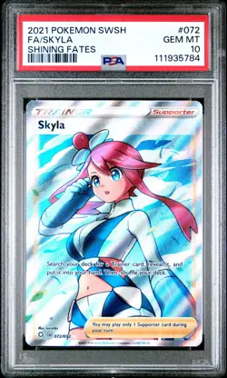Skyla 072/072 PSA 10 Gem Mint Shining Fates 2021 Full Art Trainer Pokemon - Image 1