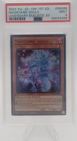 Yugioh Magicians' Souls LDS3-EN088 Ultra Rare 1st Edition PSA 9 Gold Name - Image 1