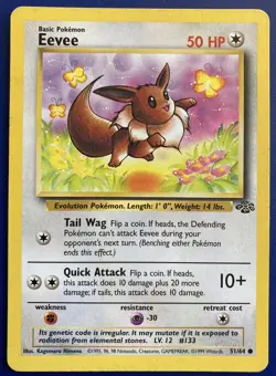 EEVEE - Jungle Set - 51/64 Pokemon Card -LOOK- NM FREE SHIPPING! - Image 1