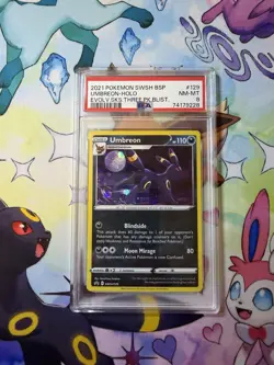 Pokemon Umbreon SWSH129 Black Star Promo 2021 Holo Card TCG PSA 8 - Image 1