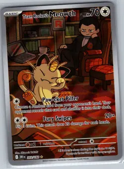 Team Rocket's Meowth - 203/182 SV10: Destined Rivals - Pokemon Card - NM - Image 1