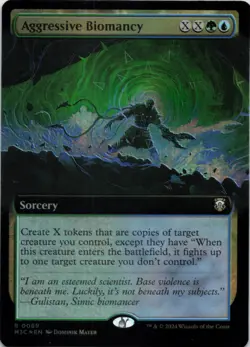 MTG Aggressive Biomancy (Extended Art) (Ripple Foil) Foil NM MH3 Commander - Image 1
