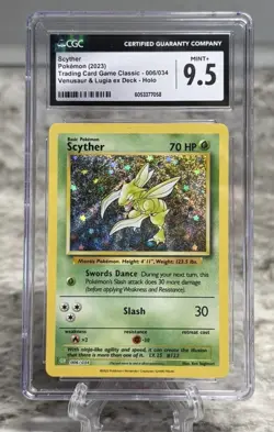CGC 9.5 Scyther Pokemon (2023) TCG Classic - 006/034 Venusaur & Lugia ex Deck - Image 1