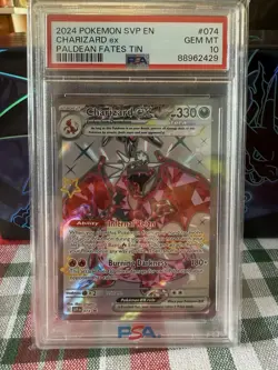 2024 POKEMON SVP EN CHARIZARD ex PALDEAN FATES TIN PSA GEM MINT 10 - Image 1