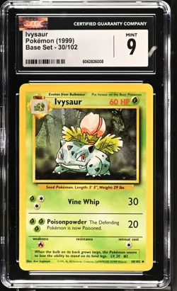 1999 Pokemon Base Set Ivysaur #30 (CGC 9) - Image 1