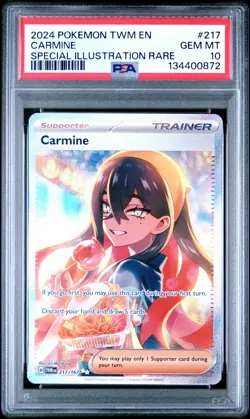 2024 POKEMON TWM EN-TWILIGHT MASQUERADE SPECIAL ILLUSTRATION RARE CARMINE PSA 10 - Image 1