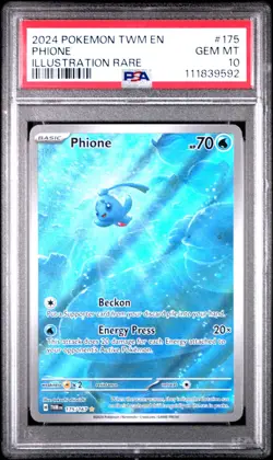 Phione 175/167 PSA 10 Gem Mint Illustration Rare Twilight Masquerade Pokemon - Image 1