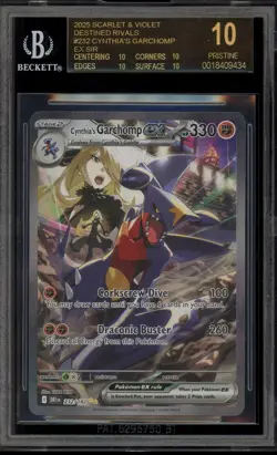 Pokemon Cynthia's Garchomp ex Destined Rivals SIR #232 BGS 10 BLACK LABEL - Image 1