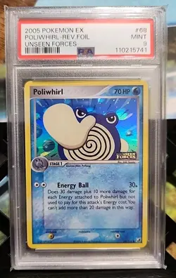 Poliwhirl 68/115 Unseen Forces Reverse Holo Stamped Pokemon Psa 9 - Image 1