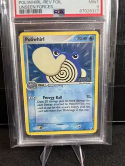 PSA 9 Poliwhirl EX Unseen Forces 68/115 Reverse Holo Stamped Common Pokemon TCG - Image 2