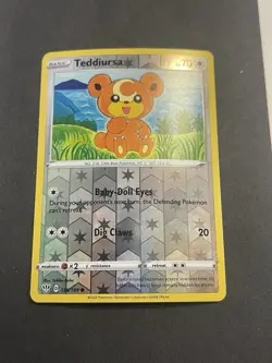 Reverse Holo Teddiursa 138/189 Common Darkness Ablaze Pokemon TCG - Image 1