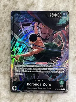 One Piece Legacy of the Master Roronoa Zoro OP12-020 Alternate Alt Art Leader NM - Image 1