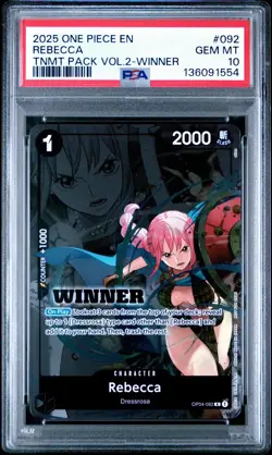 PSA 10 Rebecca Tournament Promo OP04-092 One Piece Winner Pack Volume 2 English - Image 1