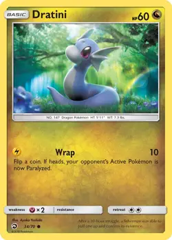 Dratini 34/70 Dragon Majesty Pokemon Card NM - Image 1