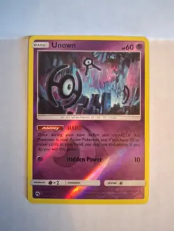 Pokemon Unown TCG Sun & Moon Lost Thunder Reverse Holo Card 91/214 NM - Image 3