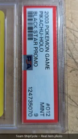 2003 Pokemon Pikachu Holo Black Star Promo Card 012 Graded PSA 9 Swirl G2U - Image 4