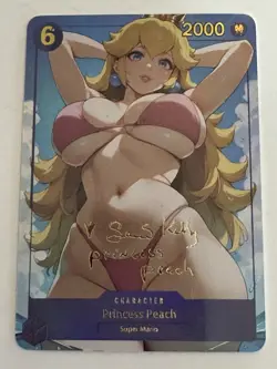 PRINCESS PEACH SUPER MARIO Holographic Custom Art Goddess Story Anime Card - Image 1