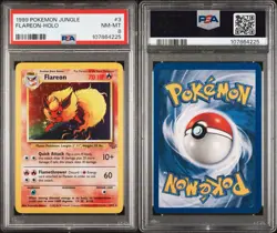 1999 POKEMON JUNGLE #3 FLAREON-HOLO PSA 8 - Image 3