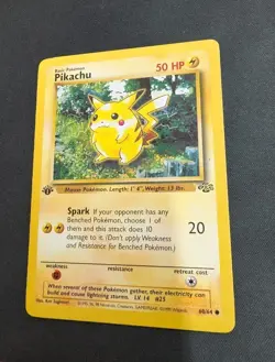 Pokemon TCG Pikachu 60/64 Jungle 1st Edition Vintage Rare LP - Image 1