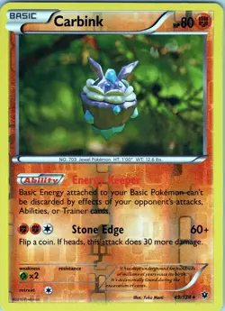 Carbink 49/124 Rare - Pokemon TCG XY: Fates Collide - Reverse Holo (NM) - Image 1