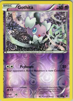 Gothita 32/124 Common - Pokemon TCG XY: Fates Collide - Reverse Holo (NM) - Image 1