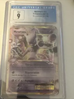 pokemon mewtwo ex 2016 evolutions 52/108 CGC 9 Graded - Image 1