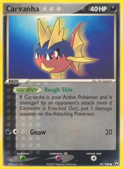 Carvanha 47/108 Common | Power Keepers | Pokemon Card - Image 1