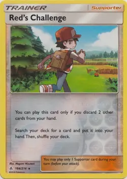 Red's Challenge 184/214 Reverse Holo Unbroken Bonds Pokemon Card NM - Image 1