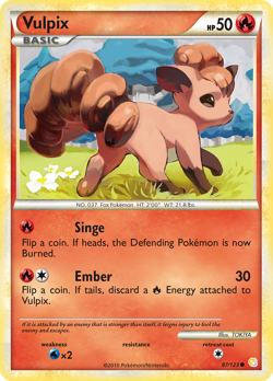 Vulpix 87/123 Common | HeartGold & SoulSilver | Pokemon Card - Image 1