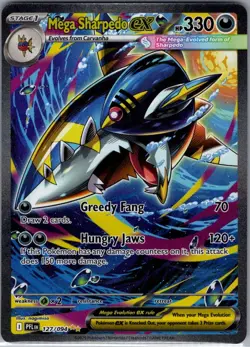 Mega Sharpedo ex 127/094 ME02: Phantasmal Flames - Pokemon Card - NM - Image 1