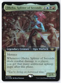 Obeka, Splitter of Seconds (Extended Art) R Outlaws of Thunder Junction 358 NM - Image 1