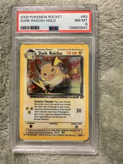 2000 POKEMON ROCKET - DARK RAICHU-HOLO- NM-MT PSA 8 #83 - Image 1