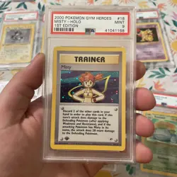 Pokemon Gym Heroes 1st Edition Misty 18/132 PSA 9 - Image 1
