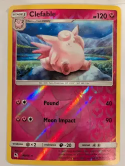 Clefable 40/68 - Hidden Fates Pokemon Reverse Holo Foil Nice! - Image 1