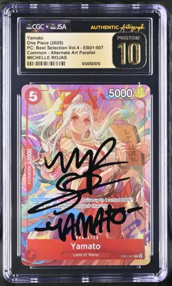 Yamato SIGNED Michelle Rojas 2025 ONE PIECE ALT ART EB01-007 CGC JSA PRISTINE 10 - Image 1