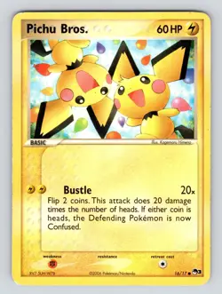 MP Pokemon (Non-Holo) PICHU BROS. Card (POP SERIES-3) Set 16/17 Common PROMO - Image 1