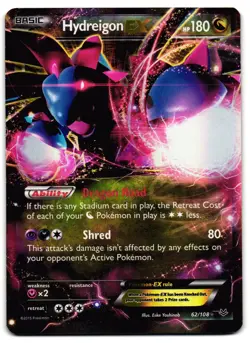 Hydreigon EX 62/108 - Roaring Skies Rare EX Pokemon TCG Holo - MP Card - Image 1