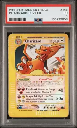 Charizard Crystal Reverse Foil Skyridge PSA 1 | Pokemon Card (146/144) 2003 WOTC - Image 1