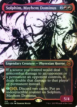 Solphim, Mayhem Dominus *Japanese Foil Borderless* ONE Magic The Gathering MTG - Image 1