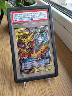 Moltres Zapdos Articuno GX SM210 Pokemon Hidden Fates Stained Glass Birds PSA 10 - Image 2