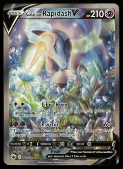 Galarian Rapidash V 168/198 Rare Ultra Chilling Reign Alternate Art Pokemon LP - Image 1