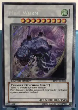 Yugioh Mist Wurm HA01-EN023 Secret Rare Limited Edition LP Light Play - Image 1
