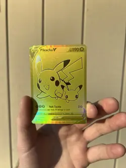 Pokemon Card Pikachu V #SWSH145 Celebrations 25th Anniversary Promo Gold NM/M - Image 1