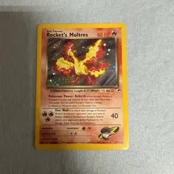 Pokemon TCG Rockets Moltres Holo Rare Card 12/132 Gym Heroes Set - Image 1