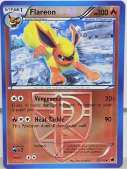Pokemon Card Flareon 12/116 Plasma Freeze 2013 Team Plasma Reverse Holo Vintage - Image 5