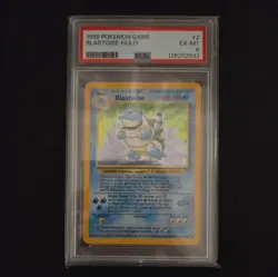 Pokemon Card Game Blastoise 2/102 Holo Rare 1999 Unlimited Base Set PSA 6 EX-MT - Image 1