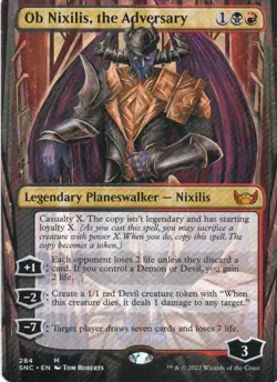 MTG: New Capenna: Borderless Ob Nixilis, the Adversary: Lightly Played Condition - Image 1