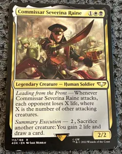 Magic The Gathering MTG Commissar Severina Raine 112/168 Rare Warhammer 40K - Image 1