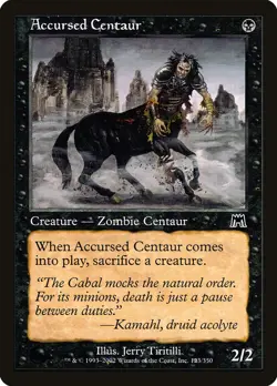 2002 Accursed Centaur Onslaught Magic the Gathering MTG Common NM/LP/HP - Image 1