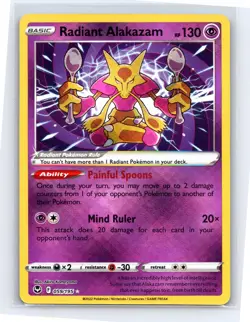 Pokemon TCG - Silver Tempest - Radiant Alakazam Holofoil Holo 059/195 - Image 1